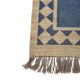 Handmade Blue And Beige Jute Vintage Dhurrie For Living Room